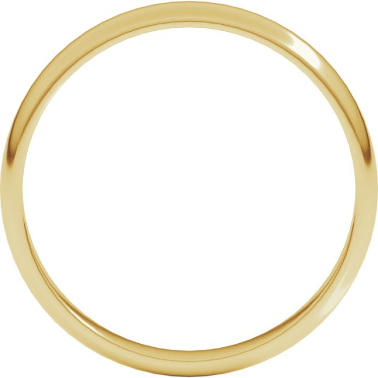 14K Yellow Gold 3 mm Lightweight Half Round Band Size 4