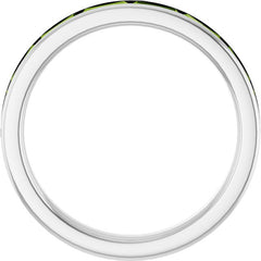 14K White Gold Natural Peridot Stackable Ring