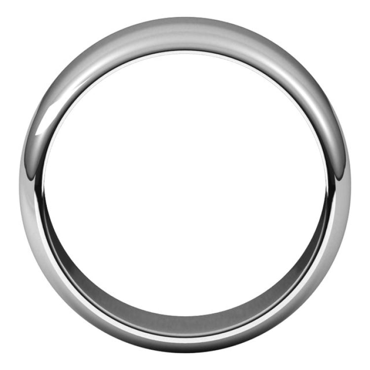 14K White Gold 8 mm Half Round Band Size 11