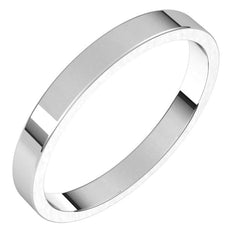 14K White Gold 2.5 mm Flat Band Size 5