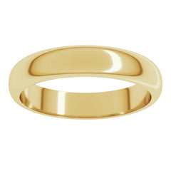18K Yellow Gold 4 mm Half Round Band Size 7