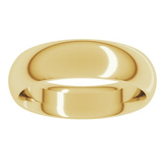 10K Yellow Gold 5.5 mm Comfort-Fit Half Round Band Size 6.5
