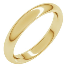 10K Yellow Gold 3.5 mm Comfort-Fit Half Round Band Size 8