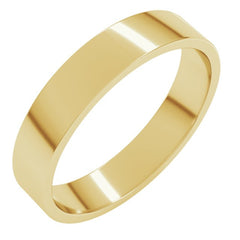 14K Yellow Gold 4.5 mm Flat Band Size 6.5