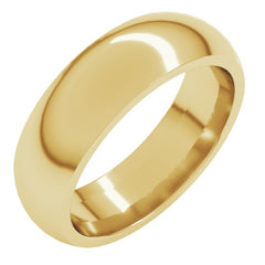 14K Yellow Gold 6 mm Comfort-Fit Half Round Band Size 12