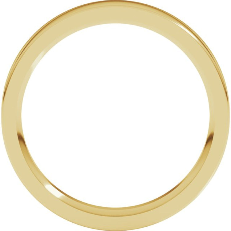 14K Yellow Gold 3.5 mm Comfort-Fit Flat Band Size 4.5