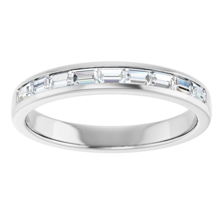 14K White Gold 3/4 CTW Natural Diamond Band