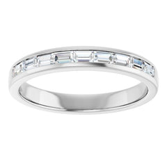 14K White Gold 3/4 CTW Natural Diamond Band