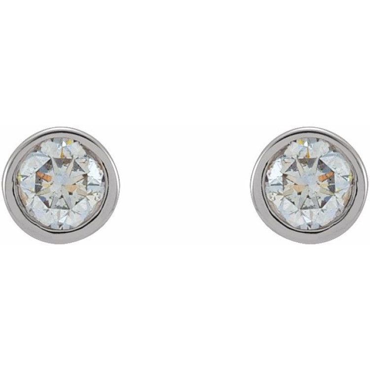 14K White Gold 1/2 CTW Lab-Grown Diamond Micro Bezel-Set Earrings