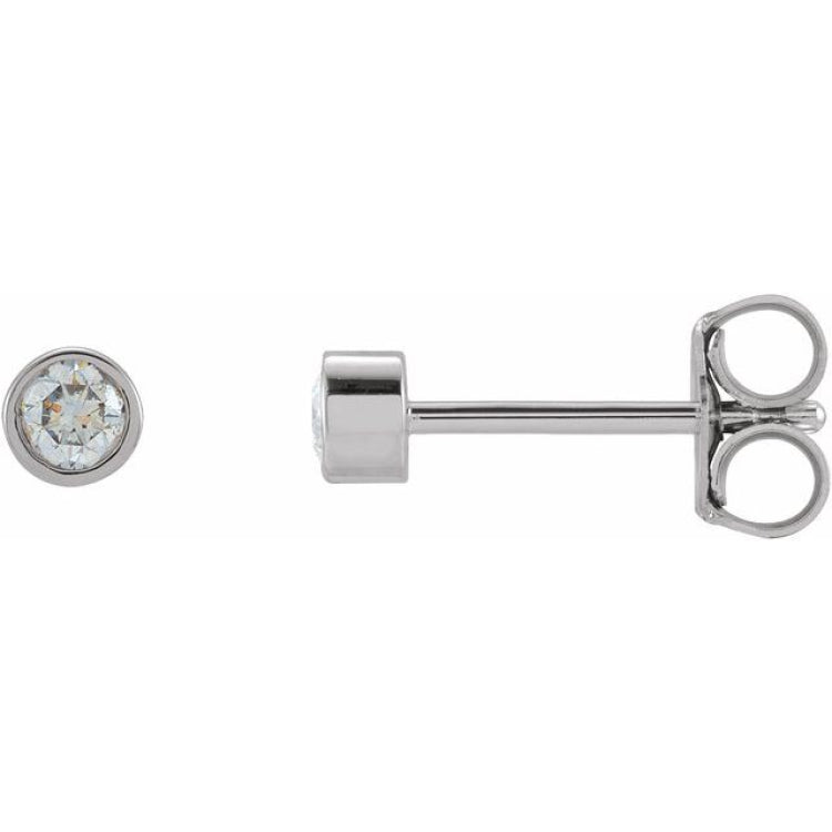 14K White Gold 1 CTW Lab-Grown Diamond Micro Bezel-Set Earrings