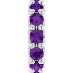 14K White Gold Natural Amethyst Spacer Charm/Pendant