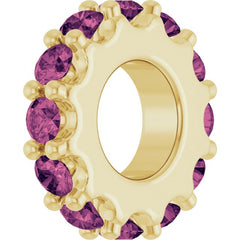 14K Yellow Gold Natural Pink Tourmaline Spacer Charm/Pendant