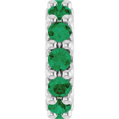 14K White Gold Lab-Grown Emerald Spacer Charm/Pendant