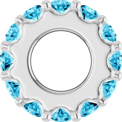 Sterling Silver Natural Aquamarine Spacer Charm/Pendant