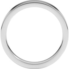10K White Gold 4 mm Comfort-Fit Flat Band Size 6.5