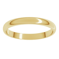 18K Yellow Gold 2.5 mm Lightweight Half Round Band Size 9