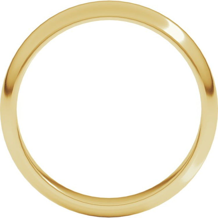 10K Yellow Gold 4 mm Half Round Band Size 8.5