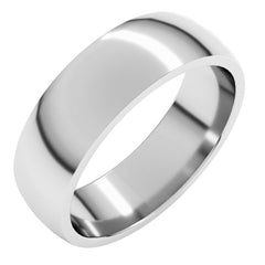 14K White Gold 6 mm Lightweight Comfort-Fit Half Round Band Size 7