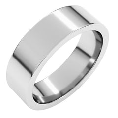 14K White Gold 6 mm Comfort-Fit Flat Band Size 6