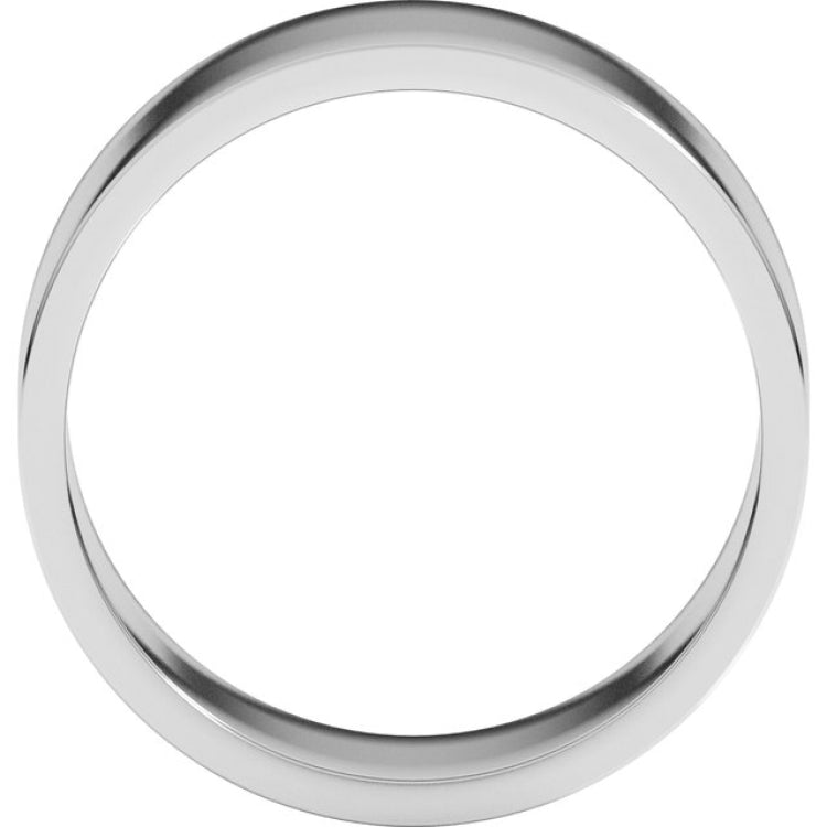 14K X1 White Gold 8 mm Flat Band Size 6.5