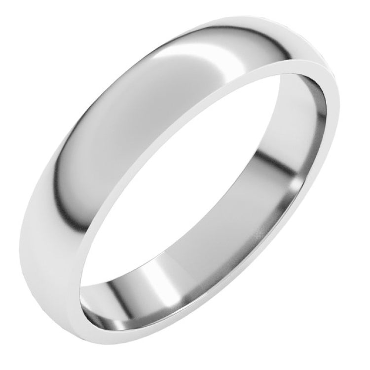 Palladium 4 mm Lightweight Comfort-Fit Half Round Band Size 10