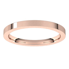 14K Rose Gold 2 mm Comfort-Fit Flat Band Size 9.5
