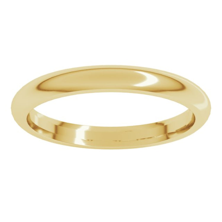 14K Yellow Gold 2.5 mm Comfort-Fit Half Round Band Size 7