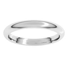 14K White Gold 2.5 mm Comfort-Fit Half Round Band Size 8