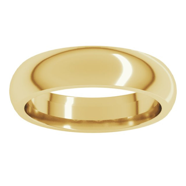 14K Yellow Gold 5 mm Comfort-Fit Half Round Band Size 4