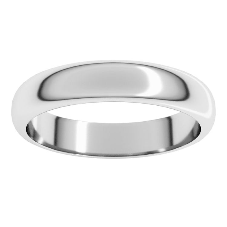 Platinum 4 mm Half Round Band Size 7