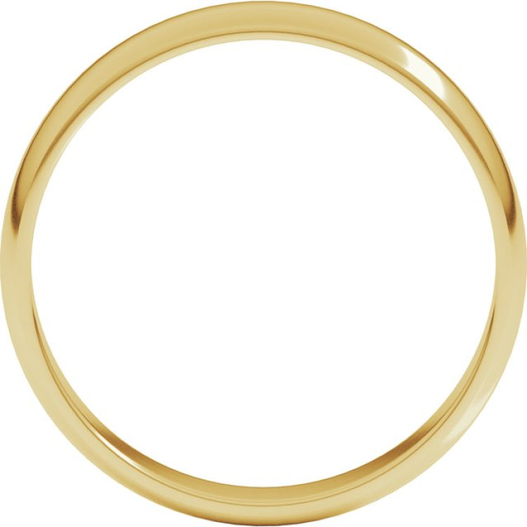 10K Yellow Gold 4 mm Lightweight Half Round Band Size 7