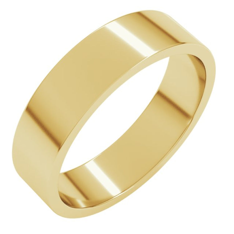 10K Yellow Gold 5 mm Flat Band Size 7