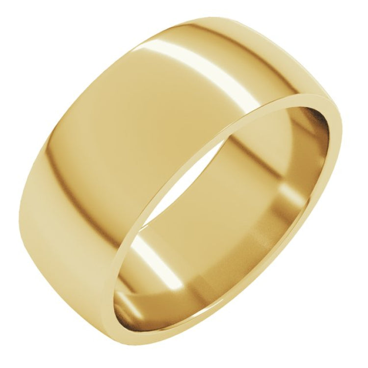 10K Yellow Gold 8 mm Lightweight Comfort-Fit Half Round Band Size 10