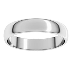 10K White Gold 4 mm Lightweight Half Round Band Size 10