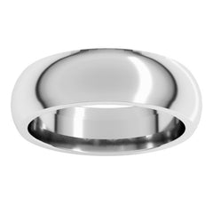 10K White Gold 6 mm Comfort-Fit Half Round Band Size 8