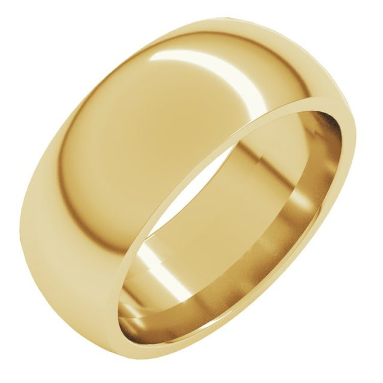 14K Yellow Gold 8 mm Comfort-Fit Half Round Band Size 6.5