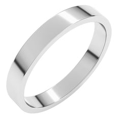 14K White Gold 3 mm Flat Band Size 8.5