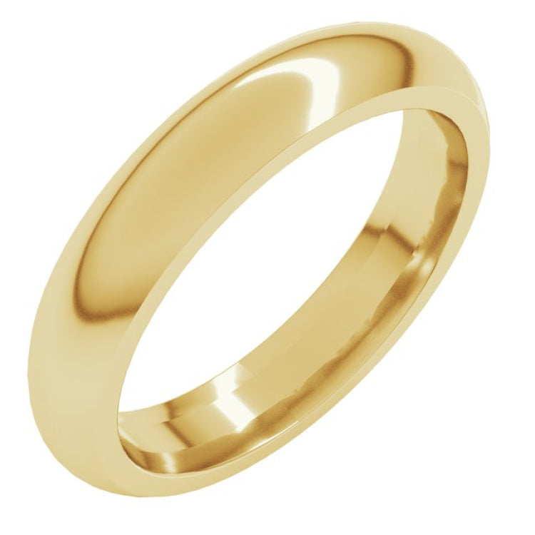14K Yellow Gold 4 mm Comfort-Fit Half Round Band Size 5.5