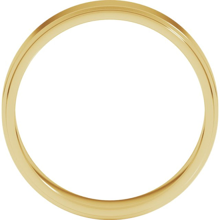 14K Yellow Gold 5 mm Stepped-Edge Flat Band Size 9