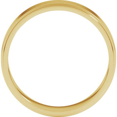 14K Yellow Gold 5 mm Stepped-Edge Flat Band Size 9