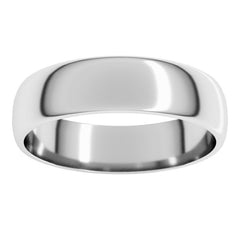 Platinum 5 mm Lightweight Half Round Band Size 10