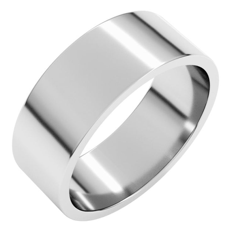 14K White Gold 7 mm Flat Band Size 14