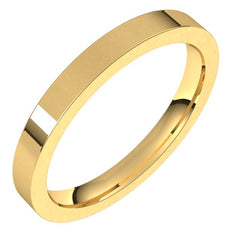 14K Yellow Gold 2.5 mm Comfort-Fit Flat Band Size 4.5