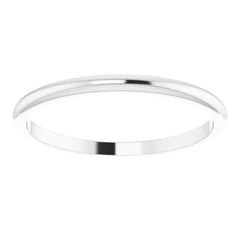 14K White Gold 1.5 mm Half Round Band Size 5.5