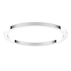 14K White Gold 1 mm Flat Band Size 7