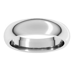 Sterling Silver 5 mm Comfort-Fit Half Round Band Size 13
