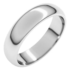 Sterling Silver 5 mm Half Round Band Size 8.5
