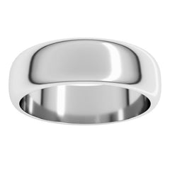 Sterling Silver 6 mm Half Round Band Size 9