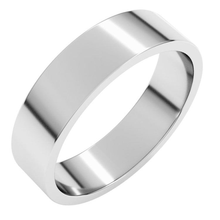 Sterling Silver 5 mm Flat Band Size 7.5