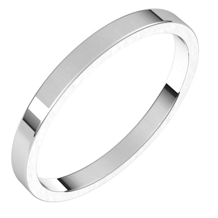 Sterling Silver 2 mm Flat Band Size 8
